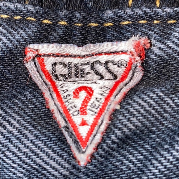 Guess vintage unisex black denim short jean jacket - Picture 5 of 16